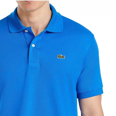 Polo homme Lacoste L1212 classique bleu en coton piqué - IRMAJOHNS