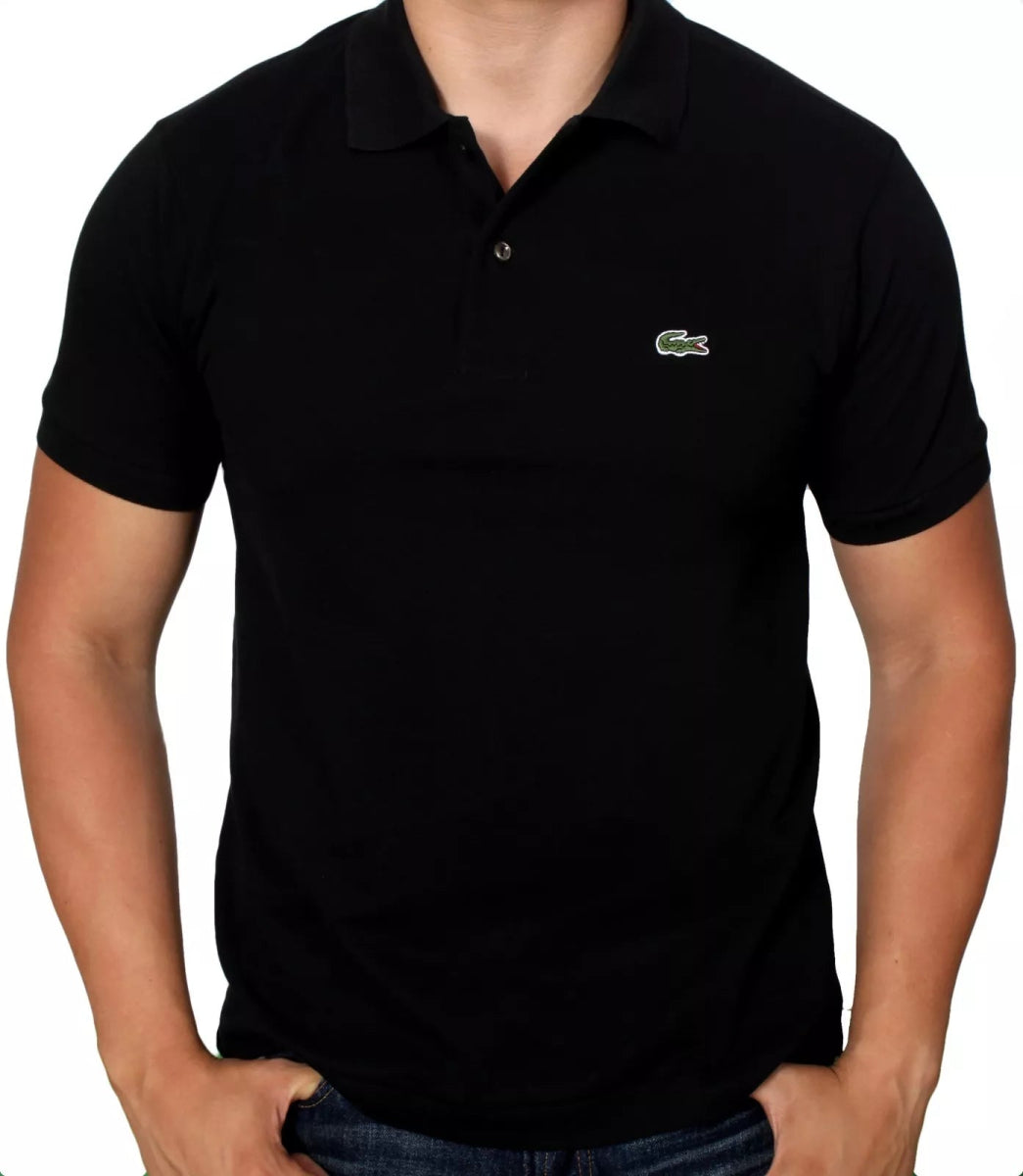 Polo homme Lacoste L1212 classique noir en coton piqué - IRMAJOHNS