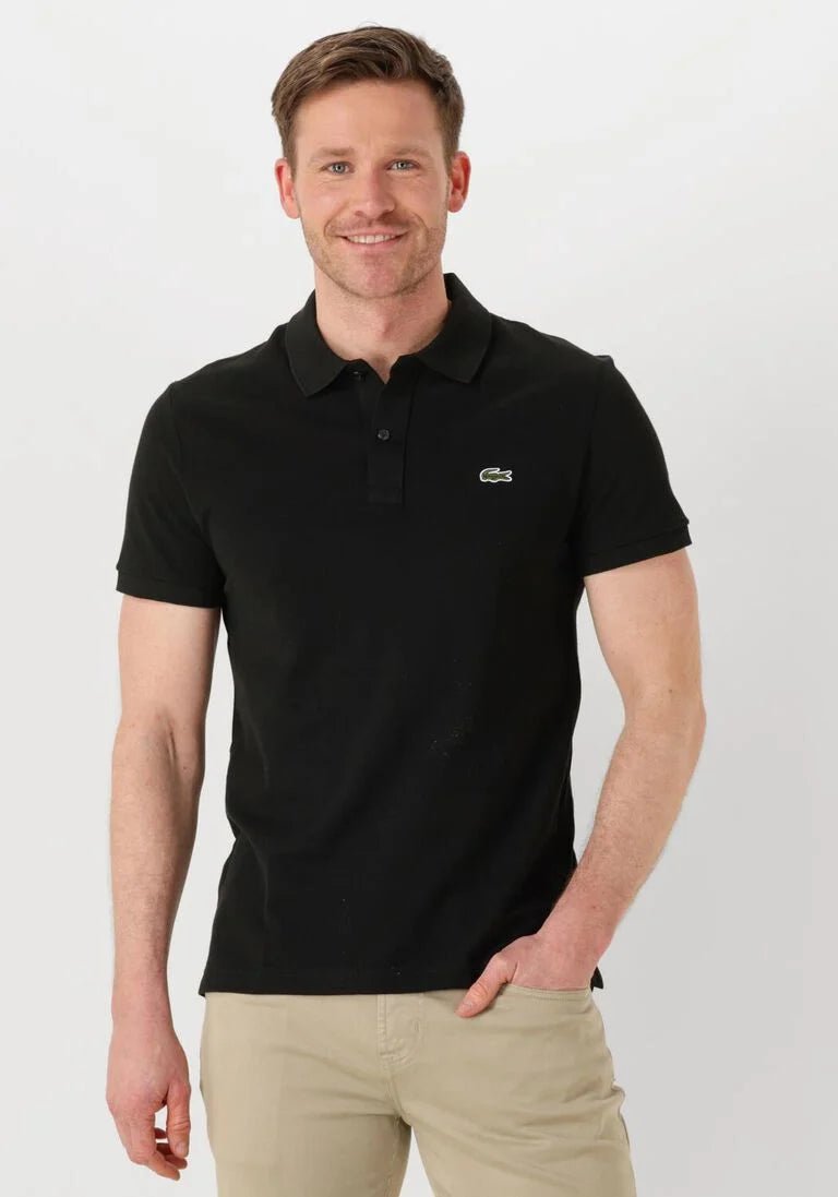 Polo homme Lacoste L1212 classique noir en coton piqué - IRMAJOHNS
