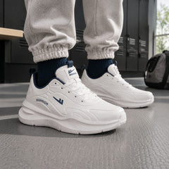 TURBO STRIDE  WHITE  SNEAKER SPORT HOMME  FEMME CONFORT STABILITÉ  DYNAMISME