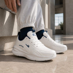 TURBO STRIDE  WHITE  SNEAKER SPORT HOMME  FEMME CONFORT STABILITÉ  DYNAMISME