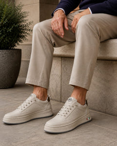 PRIME STREET – BEIGE CHAUSSURE HOMME EN CUIR 100 %  SPORT CHIC  CONFORT PREMIUM