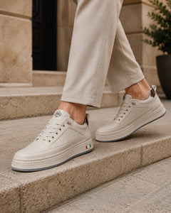 PRIME STREET – BEIGE CHAUSSURE HOMME EN CUIR 100 %  SPORT CHIC  CONFORT PREMIUM